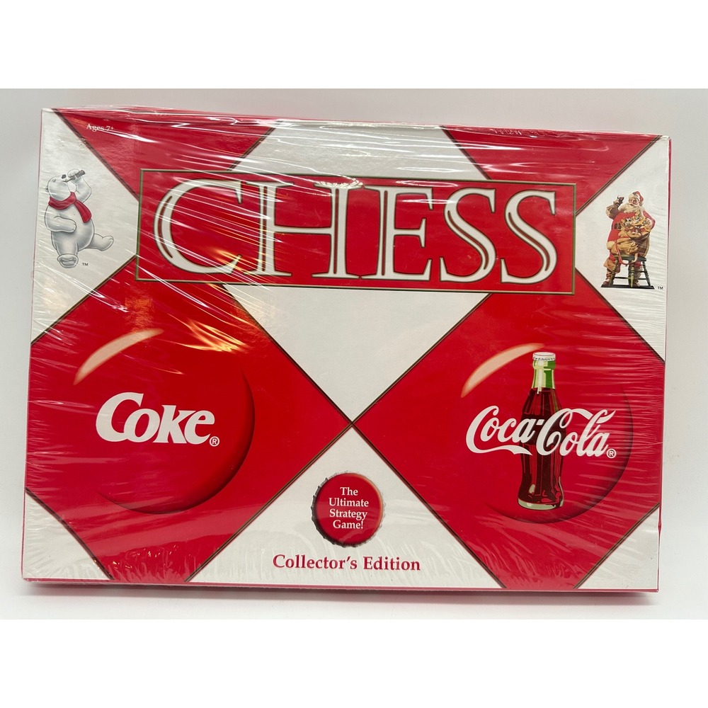 Vintage Coca-Cola Chess Game USAopoly Collector Edition New Santa Polar Bear